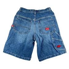 VTG 90s JNCO Jean Carpenter Shorts Mens 32 Crown Blue Skater Wide Leg Baggy Y2K
