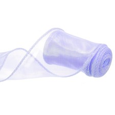 2.4 Inch 5 Yard Sheer Organza Ribbon Shimmer Chiffon Tulle Ribbons Purple