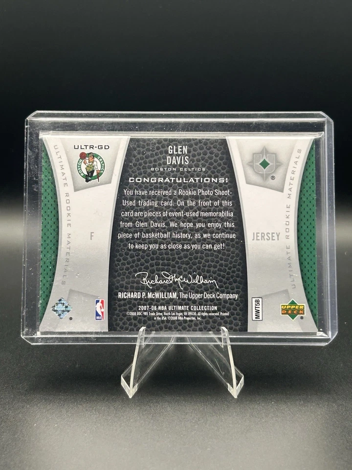 2007-08 Ultimate Collection - Ultimate Rookie Materials Glen Davis #ULTR-GD - Image 2 of 2