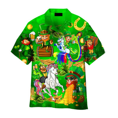 Cute Cat Happy St Patricks Day Cool Design   Aloha Hawaiian Shirt