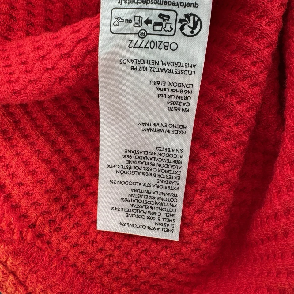 BDG NY Rugby Shirt Mens Medium Distressed Waffle Knit Colorblock Striped UO NWT - Image 4 of 4