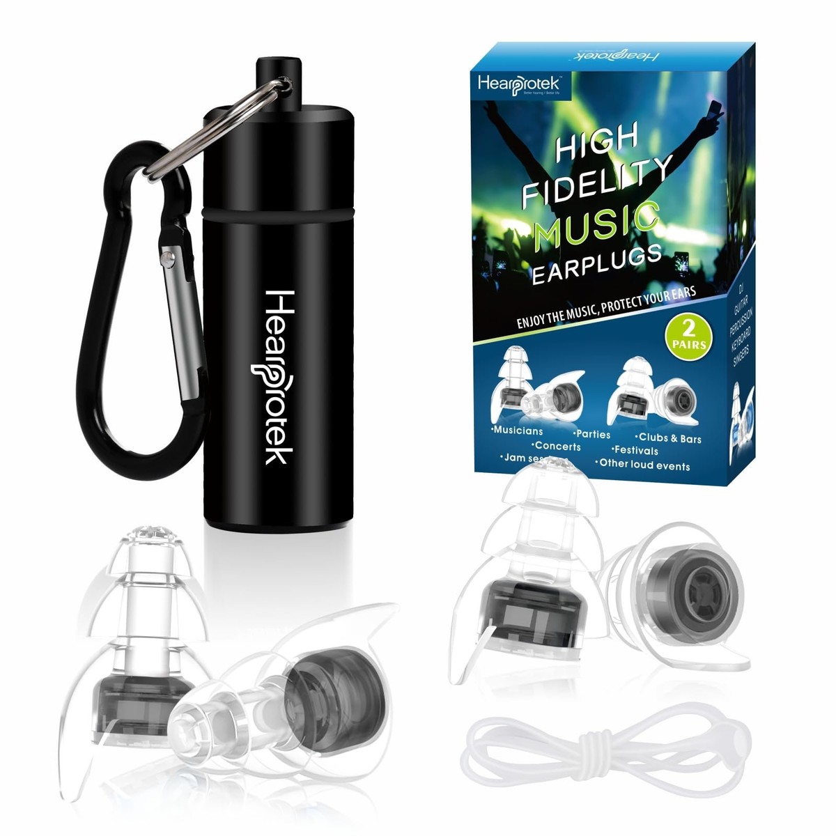 Hearprotek Pairs High Fidelity Concert Ear Plugs Noise Reduction