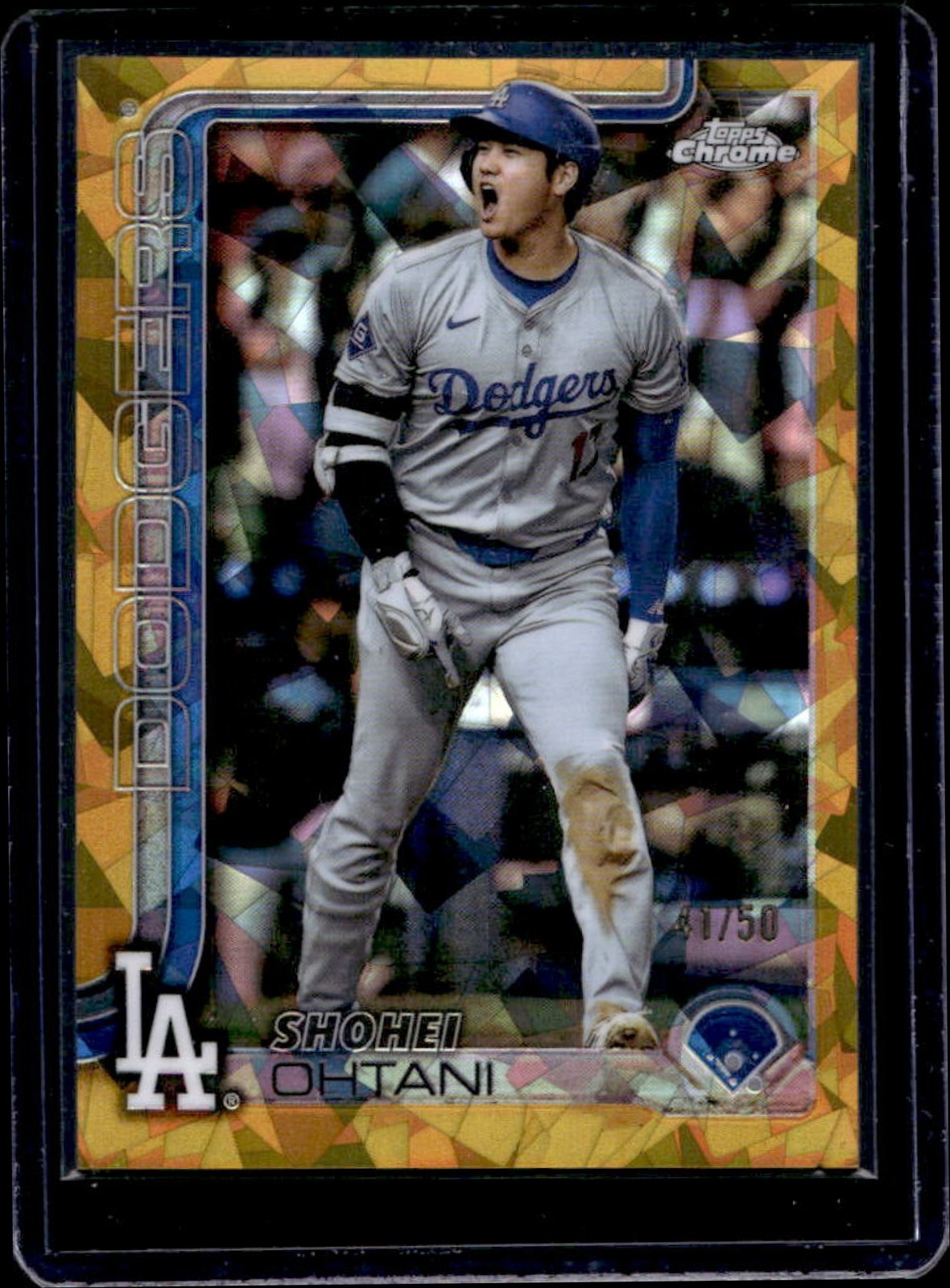 2025 Topps Chrome Sapphire Shohei Ohtani Variation Gold Refractor #41/50