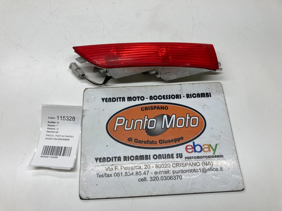 FRECCIA DI DIREZIONE POSTERIORE SINISTRA PIAGGIO X8 250 2004-2006-2008 M365M - Immagine 2 di 4