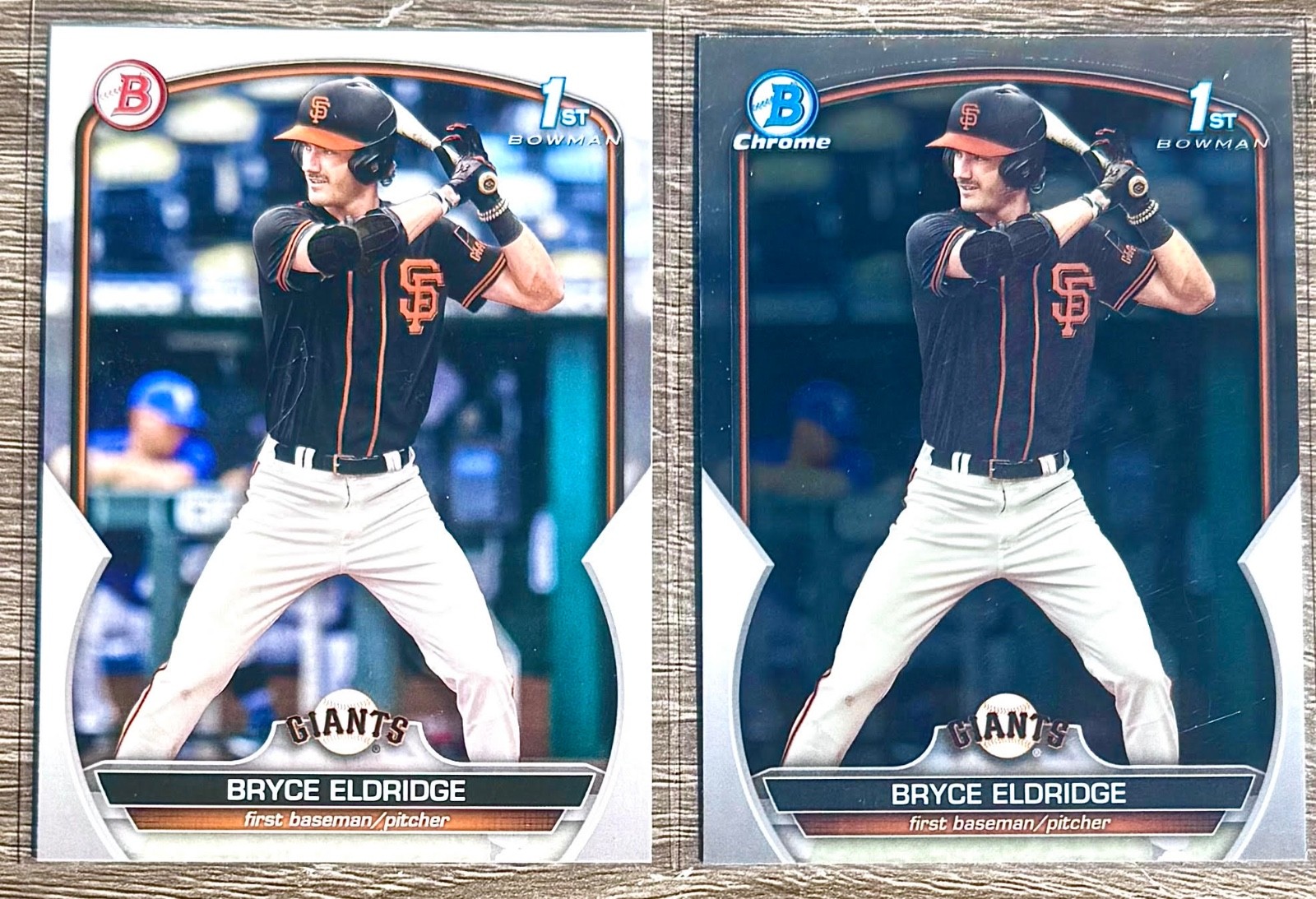 2023 Bowman Draft Bryce Eldridge 1st Bowman Paper & Chrome Base Giants