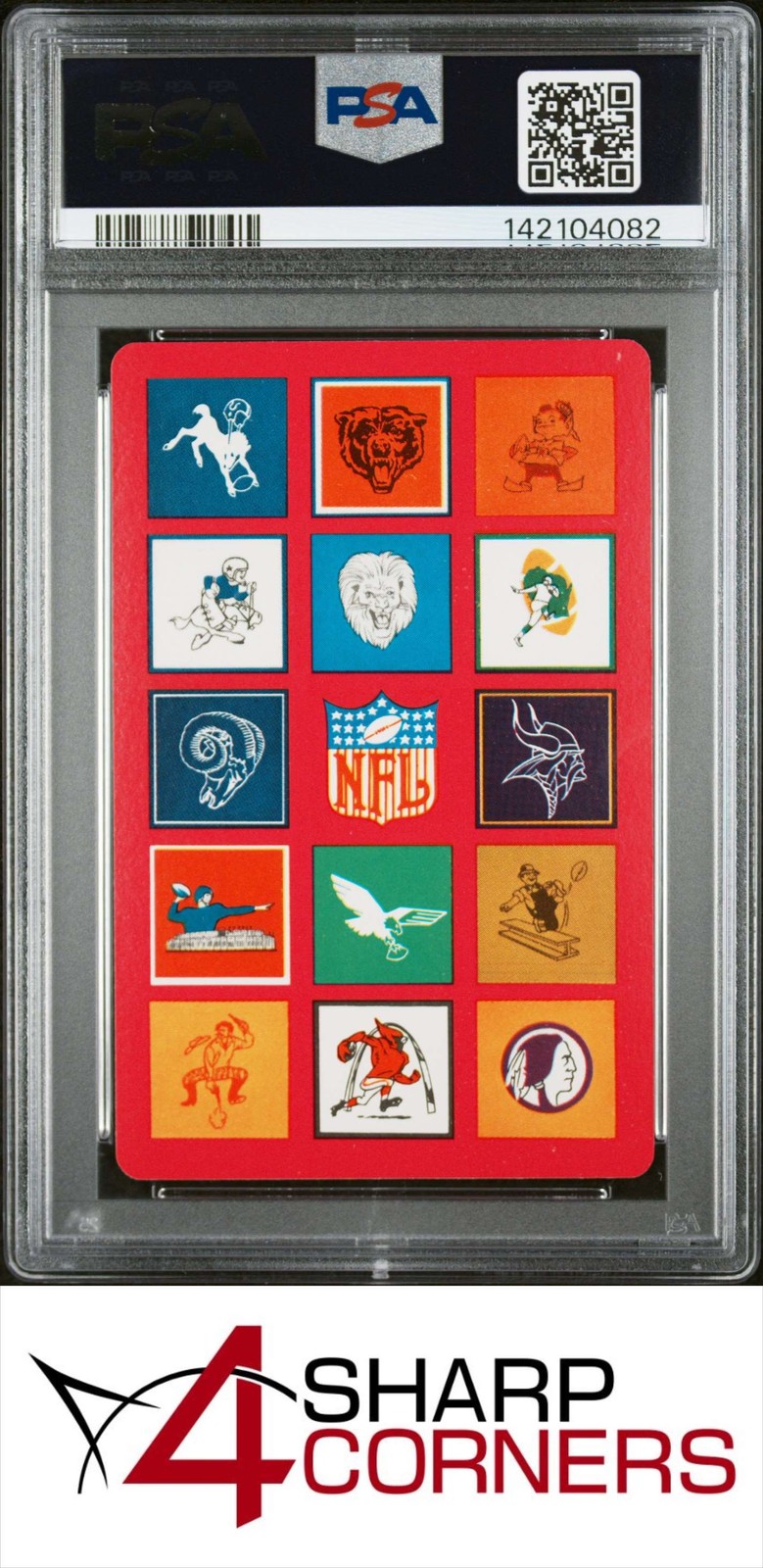 1963 STANCRAFT PLAYING CARDS JIM BROWN HOF 10 OF HEARTS RED BACK POP 7 PSA 9 view 2