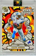 CALVIN JOHNSON RARE SSP BOMB SQUAD GOLD FOIL INVESTMENT CARD LIONS MINT