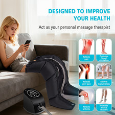 Pneumatic Compression Leg Massager Machine Pump Boots For Lymphedema Recover US
