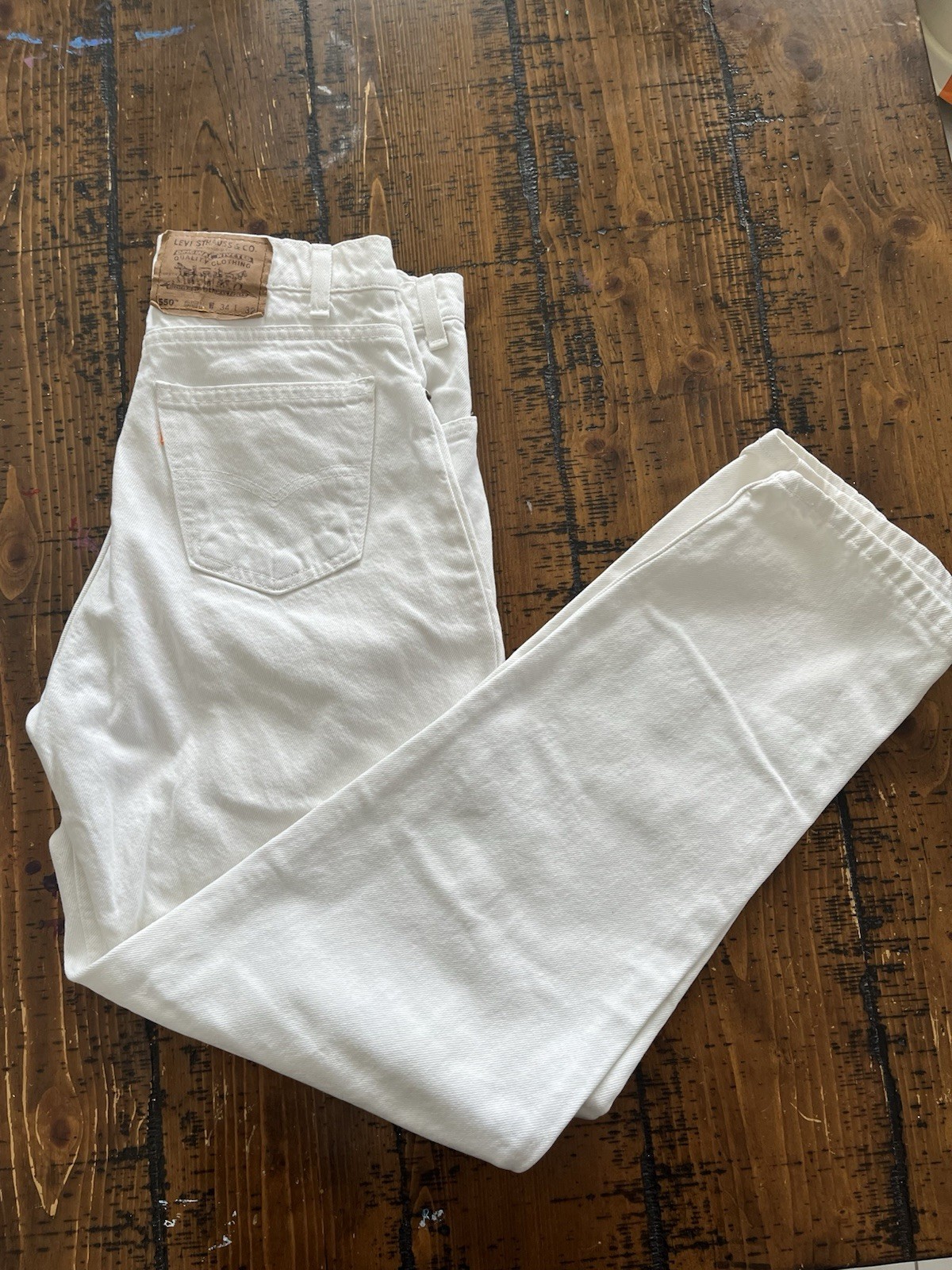 Levi’s Strauss & Co. White 550 Jeans Orange Tag size 34x32   thumbnail 2