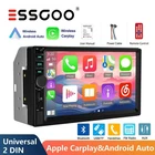 7" Double DIN Car Radio Touch Screen MP3/MP4/5 Apple Carplay Android Auto AUX FM