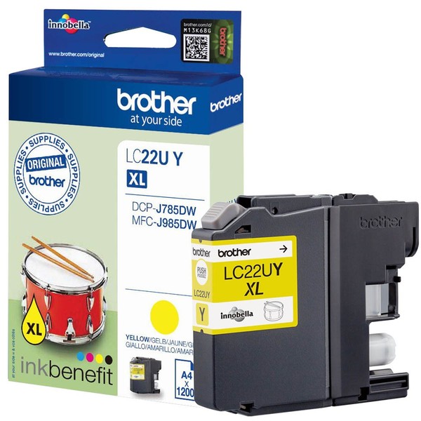 Tintenpatrone Original Brother Lc 22U Y Gelb Xl FüR Dcp J 785 Dw Mfc J 985-image