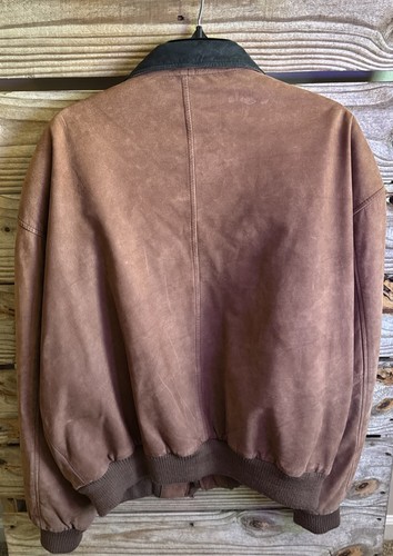 Overland Outfitters Walkabout Leather Bomber Jacket Mens Medium Brown Lined - Picture 9 of 11