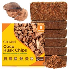 Coco Chips for Plants 500g Bricks, 6-Pack - Organic Coconut Husk Chips for ...