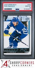 2018 UPPER DECK #243 PAR LINDHOLM RC YOUNG GUNS PSA 10