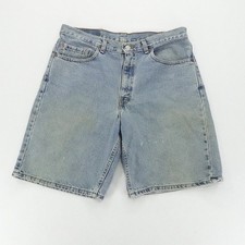Vintage Levis 550 Relaxed Fit Denim Shorts Men 34 Light Wash Blue 90 Made in USA