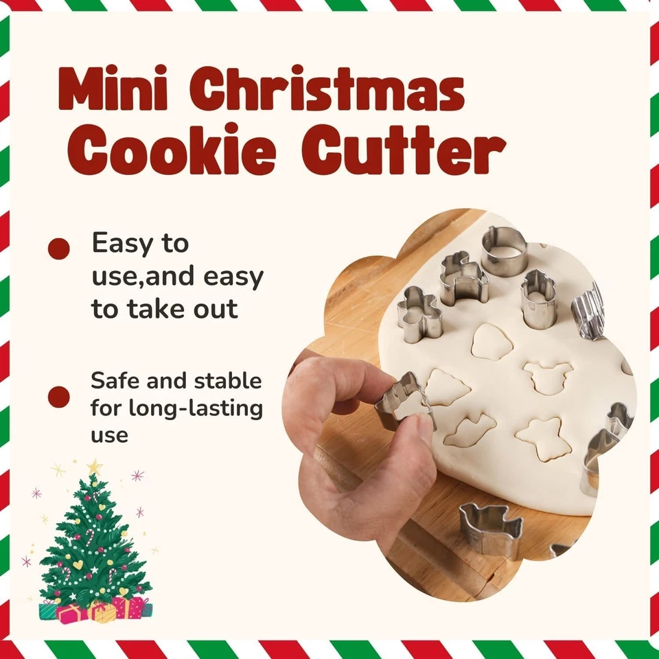 Mini Weihnachten Ausstechformen Set 20 Stück Edelstahl Plätzchen Ausstecher - Bild 4 von 4