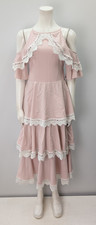 Women's Dress Size XS Light Pink Ruffle Prairie Bohemian Cottage Core Shein