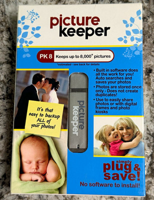 Picture Keeper PK-8 8GB USB 2.0 Photo Backup Flash Drive for PC/Mac Gray
