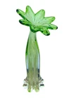 Murano Gardenia Vase Green Art Glass Handblown Decor Italy Mid-Century Modern