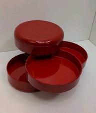 Retro Vintage Interdesign Swivel Desk Jewelry Organizer Red Plastic Free Ship