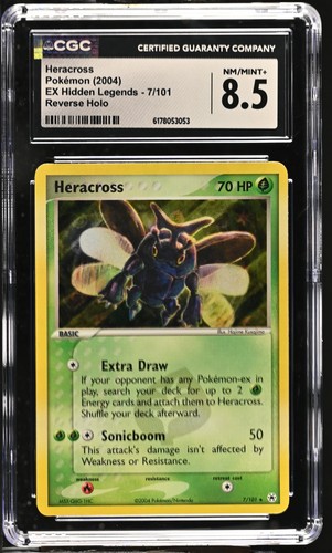 CGC 8.5 Heracross 7/101 EX Hidden Legends Reverse Holo Pokemon Card