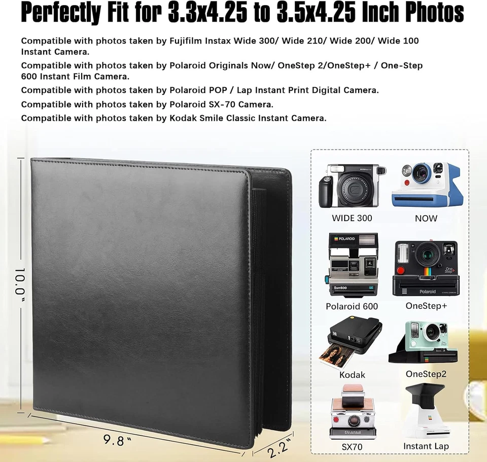 Álbum de fotos de 192 bolsillos para fotos Polaroid 600 Itype, álbum de fotos grande para Foto 2 de 4