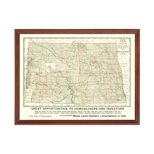Old Map of North Dakota 1902 - Vintage North Dakota Art
