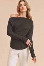 Women s One Shoulder Long Sleeve Knit Top Cotton