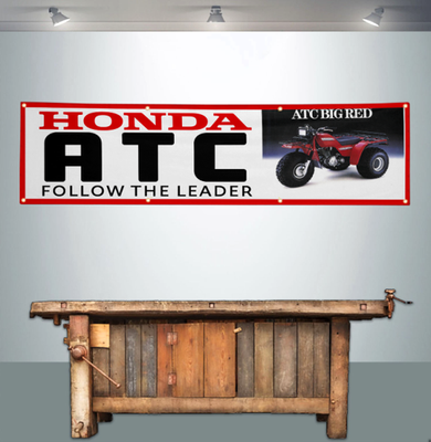 #ad HONDA ATC BIG RED 2#x27; X 8#x27; BANNER FLAG $17.39