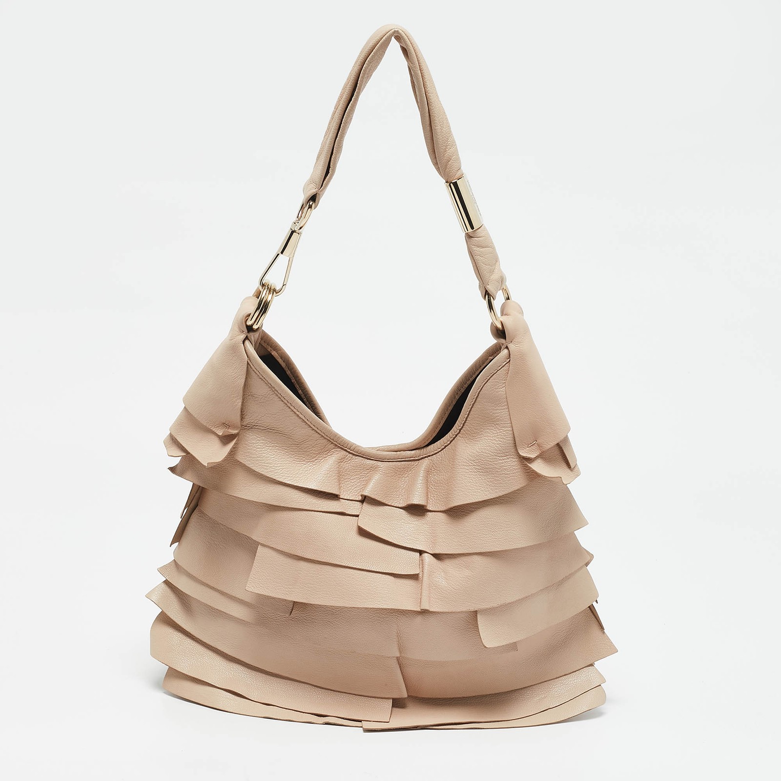 Yves Saint Laurent Blush Pink Leather Small St Tropez Hobo Bag