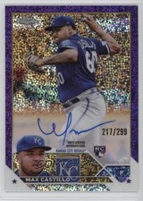 2023 Topps Chrome Update Purple Speckle Refractor 217/299 Max Castillo Auto 9e1