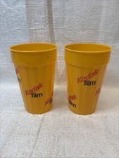 2 Vtg 1980s Kodak Film Advertising Plastic Beverage Cups PESCOR Texas, USA