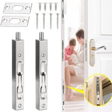 2PCS Flush Bolt Stainless Steel Door Bolt Concealed Guard Lever Latch Lock UK