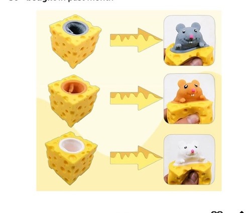 Stress relief pet cheese mouse 3 Piece Fidget Toy For Kids And Adults Funny Toy - Picture 6 of 6