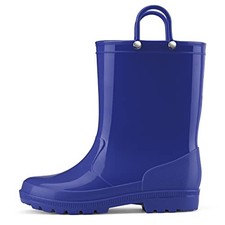 Kids Rain Boots for Toddler Boys Girls, Waterproof Rubber Boots 2 Big Kid Blue