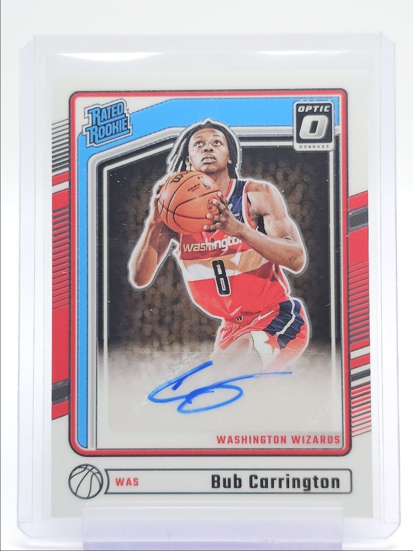 BUB CARRINGTON 2024-25 DONRUSS OPTIC RATED ROOKIE AUTOGRAPH RC AUTO Q5819