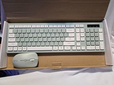 Wireless Keyboard and Mouse Combo, Full-Sized Wireless Keyboard Avocado Green
