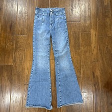 Free People We The Free Jayde Flare Denim Jeans 30x32 High Rise Bareback Stretch