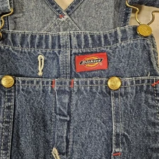 Dickies Bib Overalls Mens 34x32 Blue Denim Utility Carpenter Workwear
