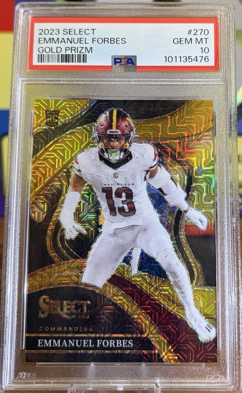 2023 Panini Select Club Level Emmanuel Forbes Gold Prizm /10 #270 RC PSA 10