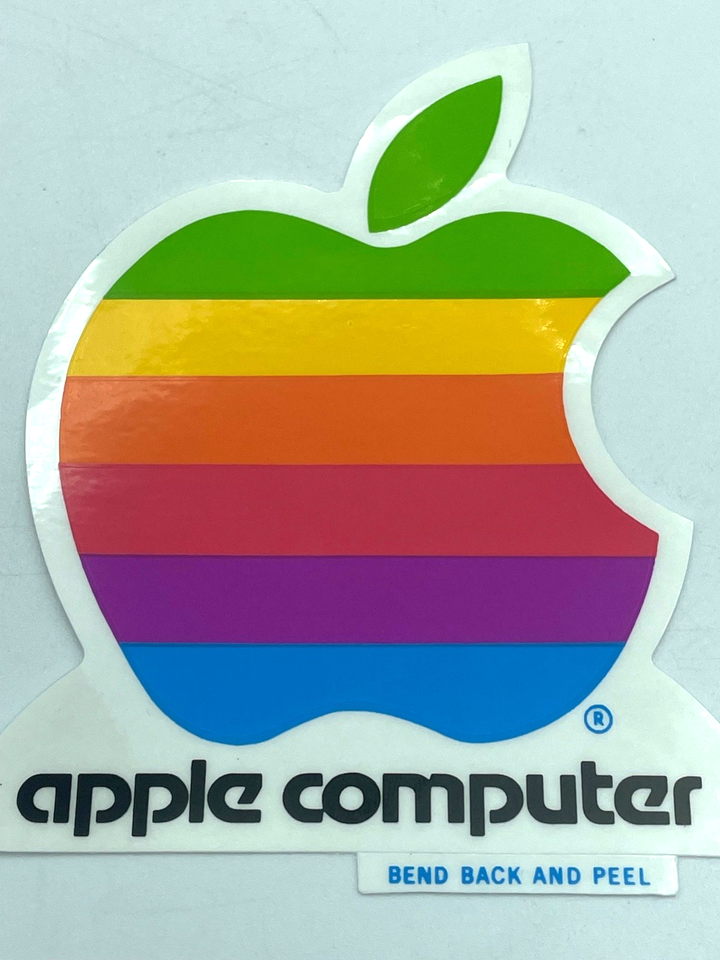 (4) Original 80s Apple Macintosh Computer Logo stickers Rainbow Decal 4 ...