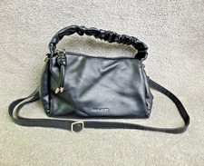 Borsa a tracolla David Jones donna nera manico increspato tracolla afferrare ecopelle