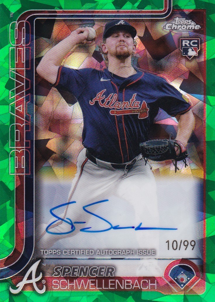 Scott Schwellenbach RC 2025 Topps Chrome Sapphire GREEN Rookie Autograph 10 / 99