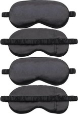 4 Pack Sleep Mask for Women Men, 100 Blackout Silky Eye Cover, Zero Eye Pres...