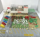 MARX Sears Shopping Center 5980 COMPLETE SET Gas Pumps Canopy Accessories.. Exc+
