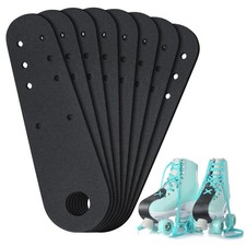 4 Pairs Leather Roller Skate Toe Guards Black Universal Fit Leather Flat Toe ...