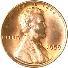1959 (P) Lincoln Memorial Cent BU Penny US Coin