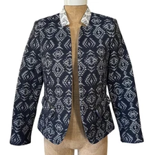 Helene London Contrast Notch Collar Blazer Sz Medium Nordstom EUC Preppy Casual