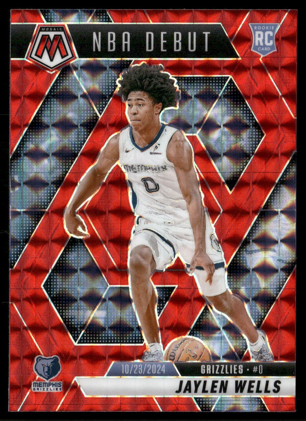 2024-25 Panini Mosaic - NBA Debut Jaylen Wells #260 Red Mosaic Prizm (RC)
