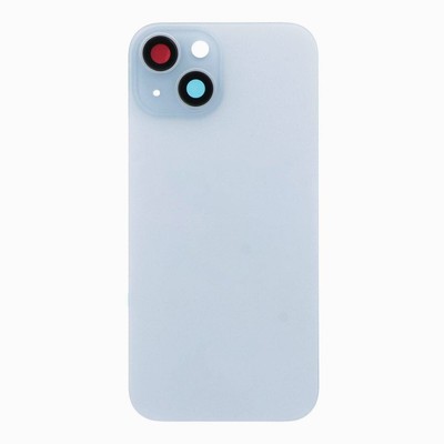 Glass Back For iPhone 15 Blue Battery Door Camera Lens Plain No